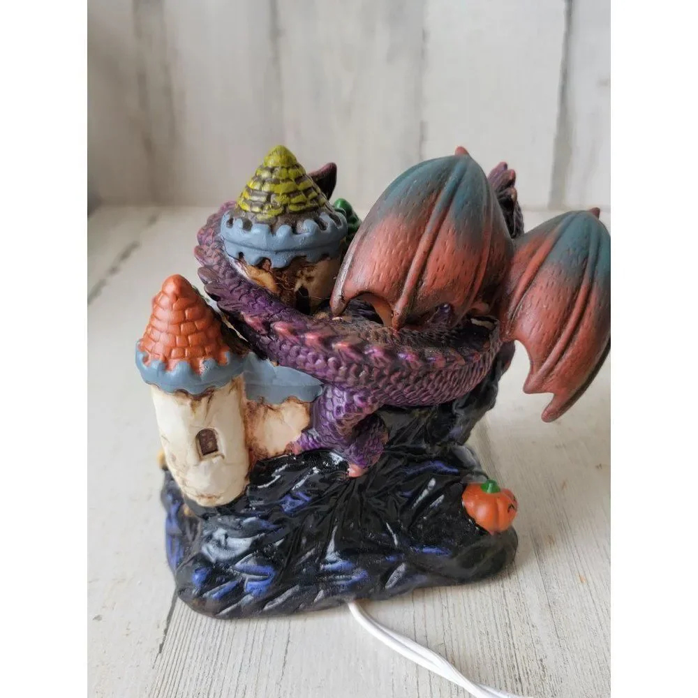 Vintage Dragon Castle ceramic wizard Halloween prop decor scary‎ skull